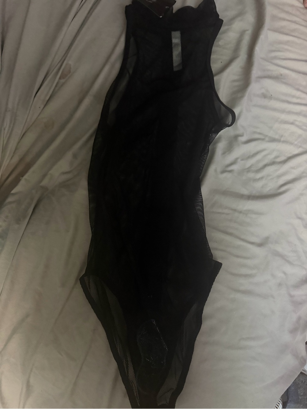 Forplay Black Sheer Mesh Chemise